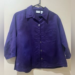 Chicos 3/4 sleeve purple blouse, size 1, barely used, like new, beautiful